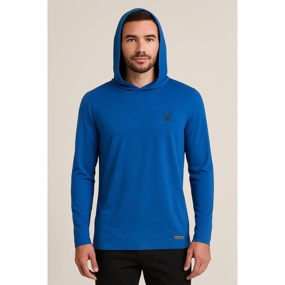 Spyder Active Hoodie Men's L Blue ProWeb Stretch ‎ Streetwear Activewear Sporty